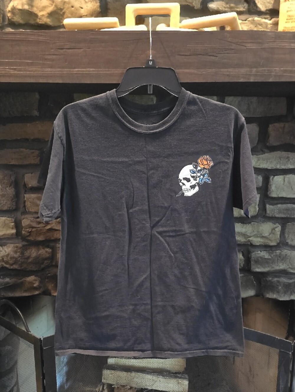Empyre Black Graphic Short-Sleeve Tee with Blue and Orange Print - Picture 3 of 4